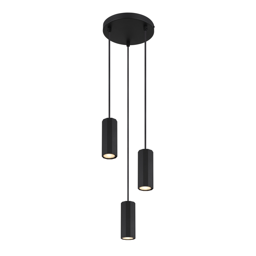 Globo - Lestenec na vrvici 3xGU10/25W/230V črna