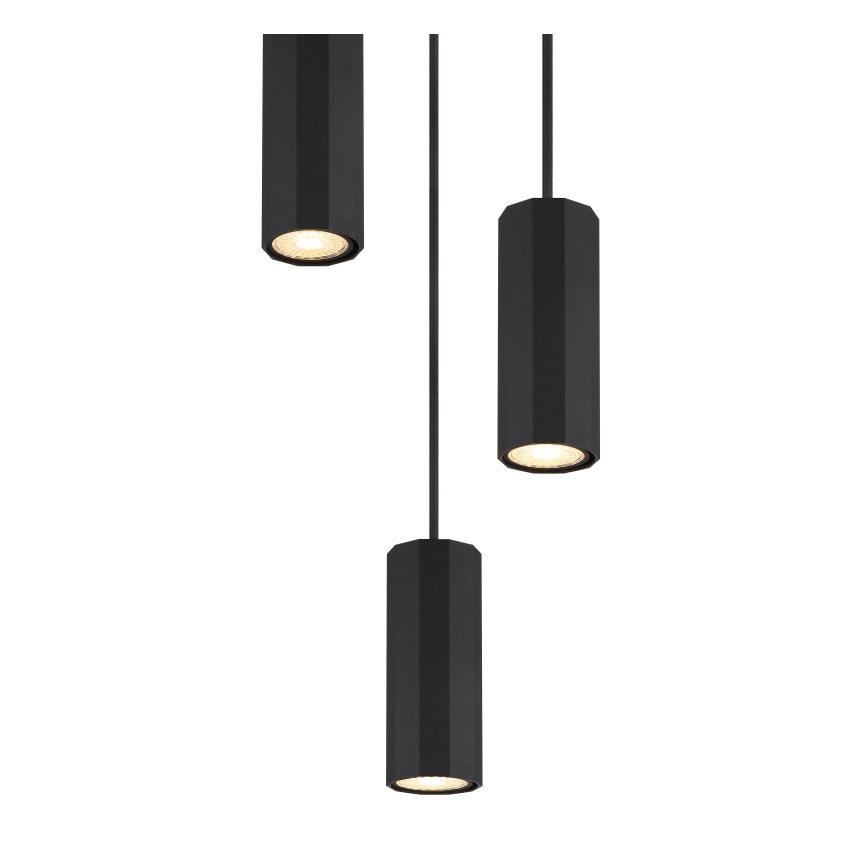 Globo - Lestenec na vrvici 3xGU10/25W/230V črna