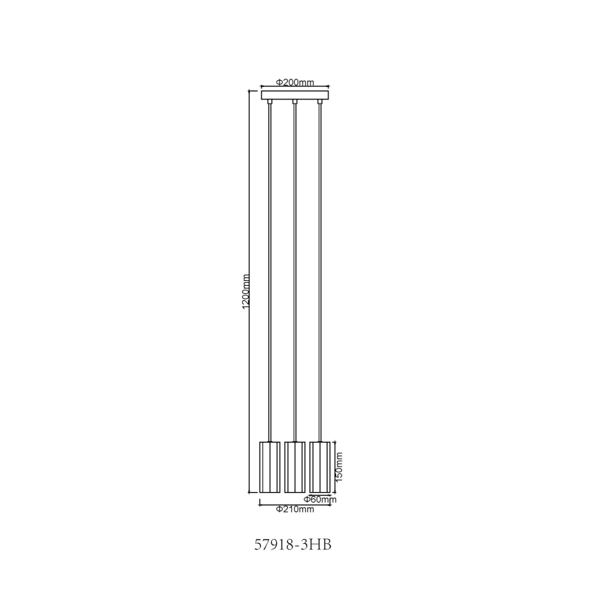 Globo - Lestenec na vrvici 3xGU10/25W/230V črna
