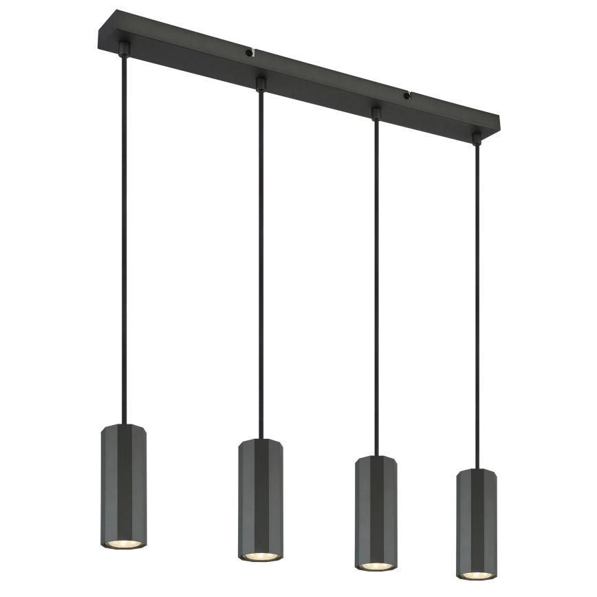 Globo - Lestenec na vrvici 4xGU10/25W/230V črna