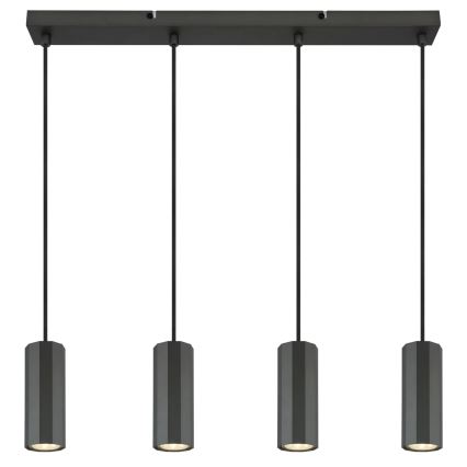 Globo - Lestenec na vrvici 4xGU10/25W/230V črna
