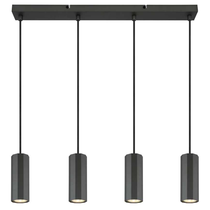 Globo - Lestenec na vrvici 4xGU10/25W/230V črna
