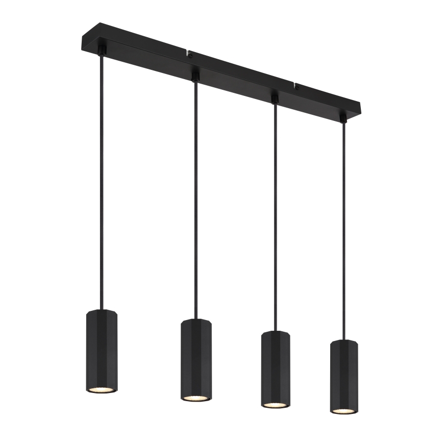 Globo - Lestenec na vrvici 4xGU10/25W/230V črna