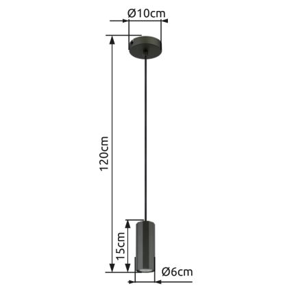 Globo - Lestenec na vrvici 1xGU10/25W/230V črna