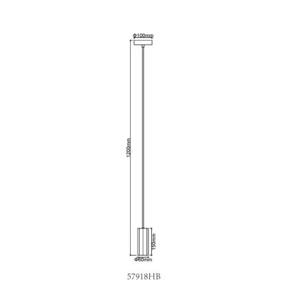 Globo - Lestenec na vrvici 1xGU10/25W/230V črna