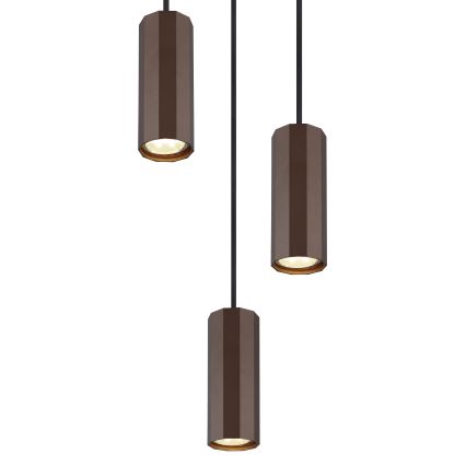 Globo - Lestenec na vrvici 3xGU10/25W/230V rjava