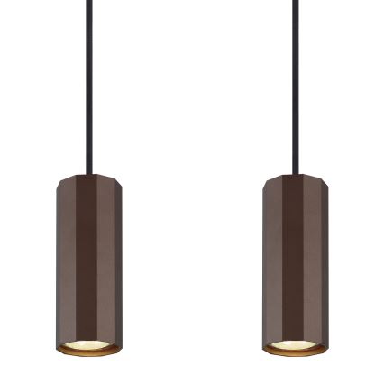 Globo - Lestenec na vrvici 4xGU10/25W/230V rjava