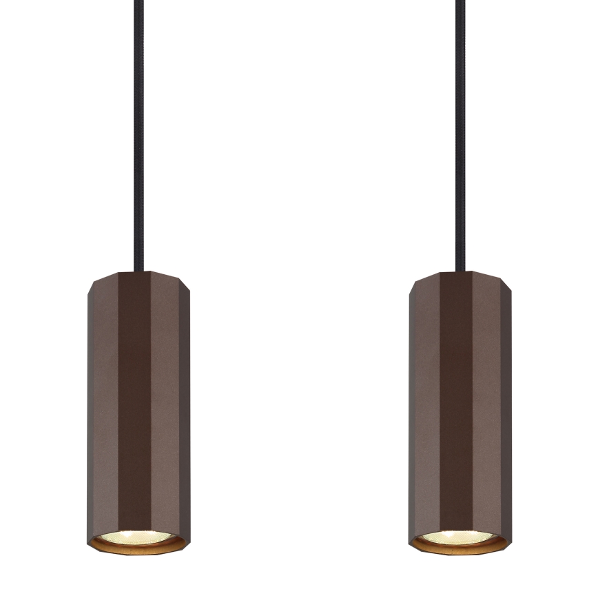 Globo - Lestenec na vrvici 4xGU10/25W/230V rjava