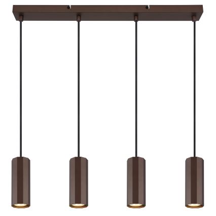 Globo - Lestenec na vrvici 4xGU10/25W/230V rjava