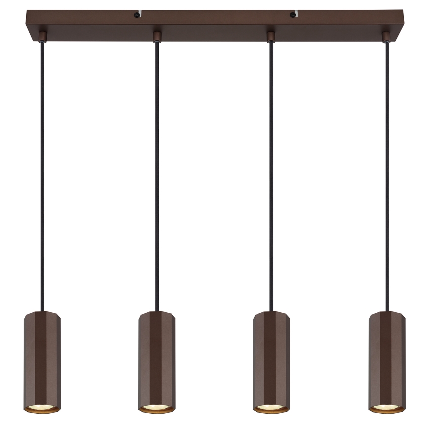 Globo - Lestenec na vrvici 4xGU10/25W/230V rjava