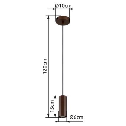 Globo - Lestenec na vrvici 1xGU10/25W/230V rjava