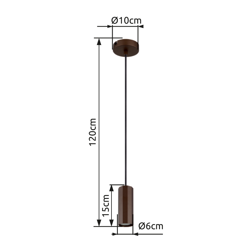 Globo - Lestenec na vrvici 1xGU10/25W/230V rjava