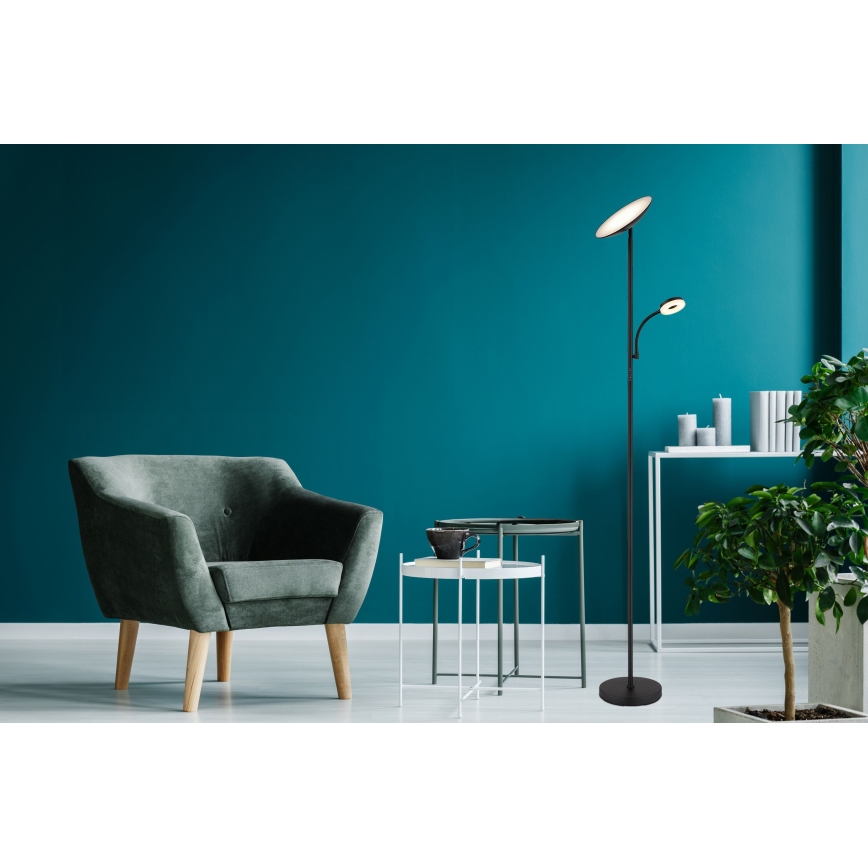 Globo - LED Zatemnitvena stoječa svetilka LED/20W/230V+ LED/5W 3000/4000/6500K črna