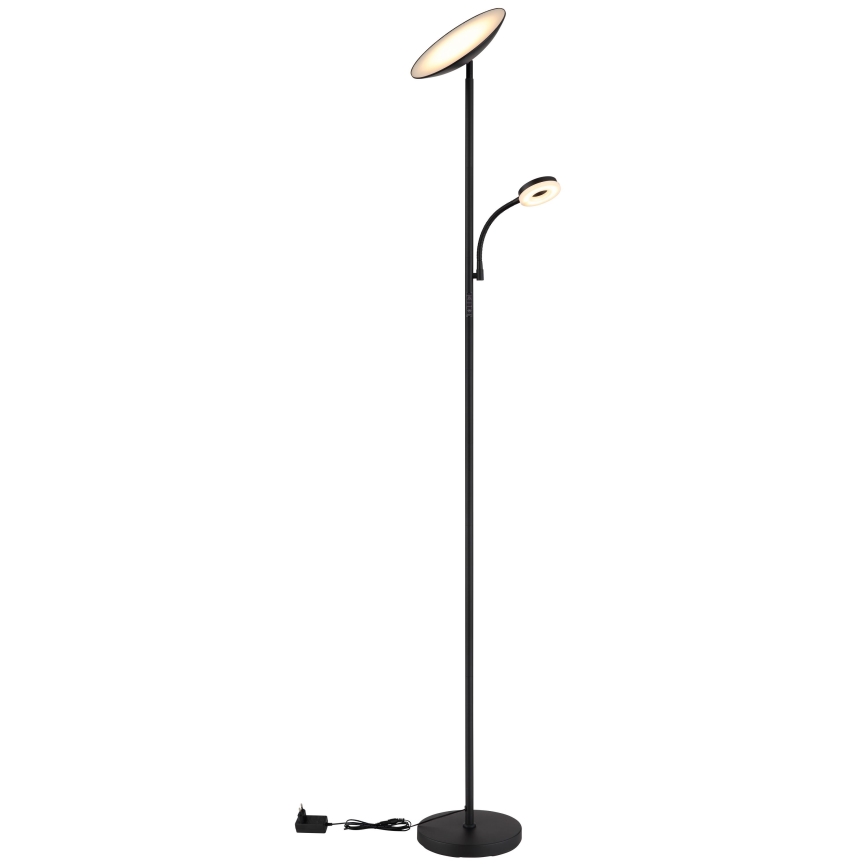 Globo - LED Zatemnitvena stoječa svetilka LED/20W/230V+ LED/5W 3000/4000/6500K črna