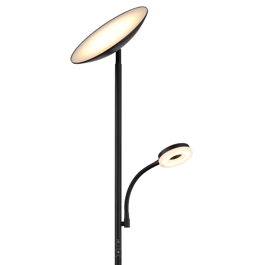 Globo - LED Zatemnitvena stoječa svetilka LED/20W/230V+ LED/5W 3000/4000/6500K črna
