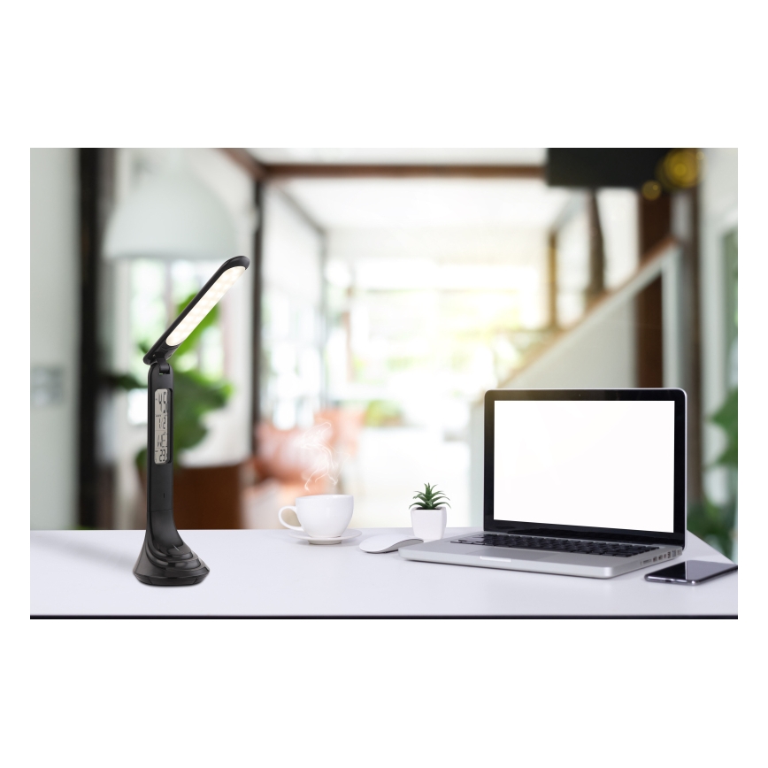 Globo - zatemnjiva polnilna LED namizna svetilka z zaslonom LED/4W/230V 2200 mAh črna