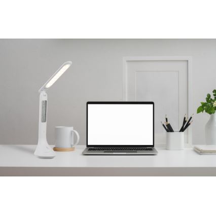 Globo - LED Zatemnitvena polnilna namizna svetilka s zaslon LED/4W/230V 2200 mAh bela