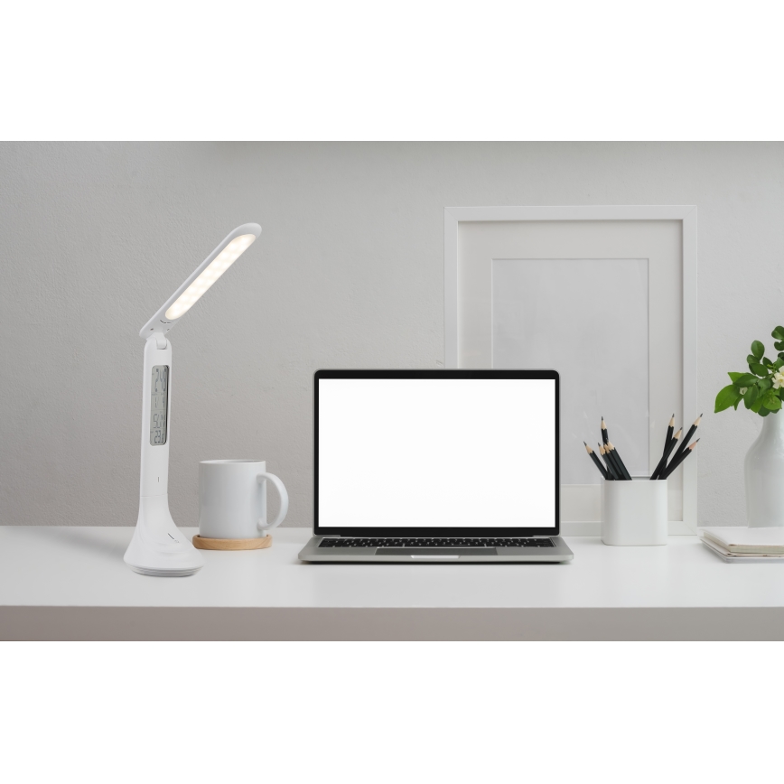 Globo - LED Zatemnitvena polnilna namizna svetilka s zaslon LED/4W/230V 2200 mAh bela