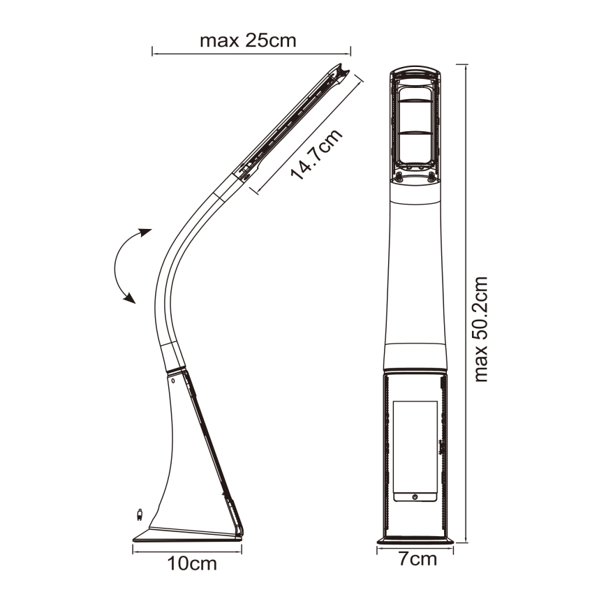 Globo - LED namizna svetilka na dotik z zaslonom in možnostjo zatemnitve LED/6,5W/230V 3000/4500/5800K bela