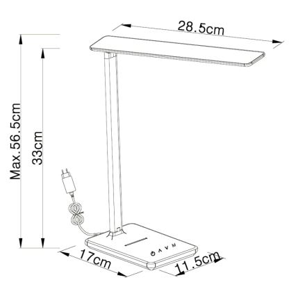 Globo - LED  Zatemnitvena namizna svetilka LED/5W/230V