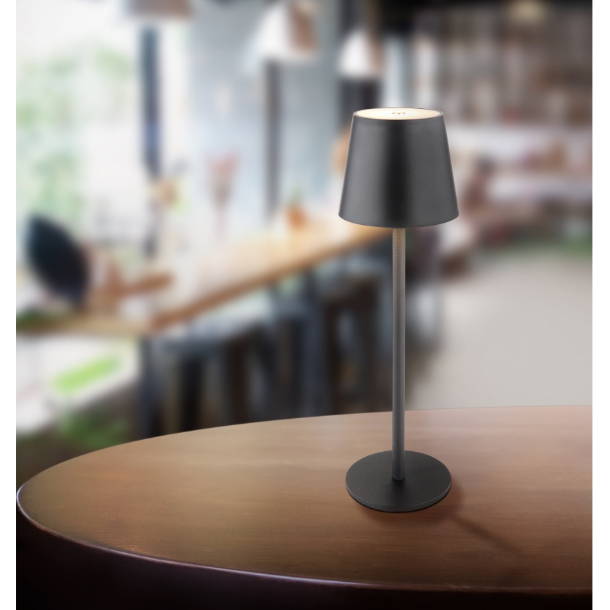 Globo - LED Zatemnitvena zunanja svetilka na dotik LED/3W/3,7V IP44 1800mAh + USB črna