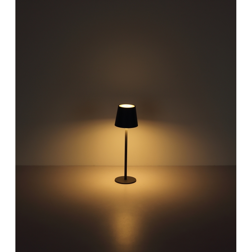 Globo - LED Zatemnitvena zunanja svetilka na dotik LED/3W/3,7V IP44 1800mAh + USB črna