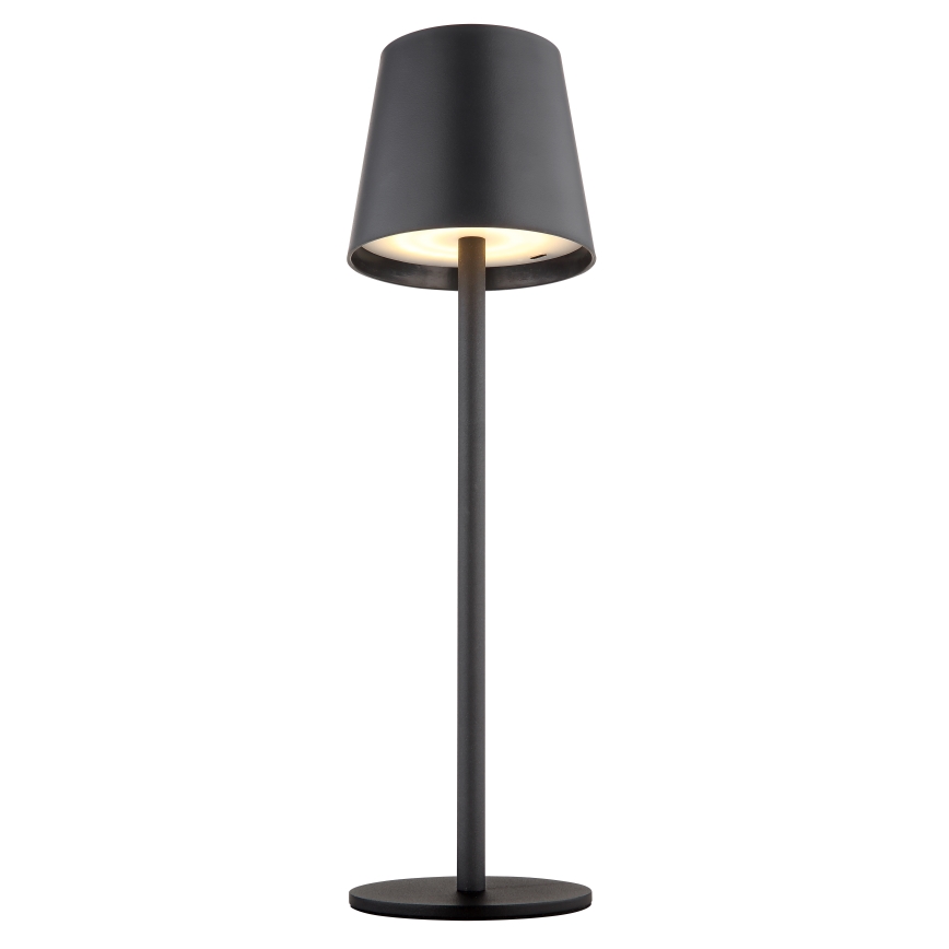 Globo - LED Zatemnitvena zunanja svetilka na dotik LED/3W/3,7V IP44 1800mAh + USB črna