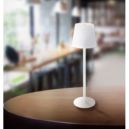 Globo - LED Zatemnitvena zunanja svetilka na dotik LED/3W/3,7V IP44 1800 mAh USB bela
