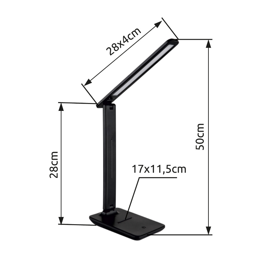 Globo - LED Zatemnitvena namizna svetilka na dotik LED/5W/230V 2700/4000/6500K črna