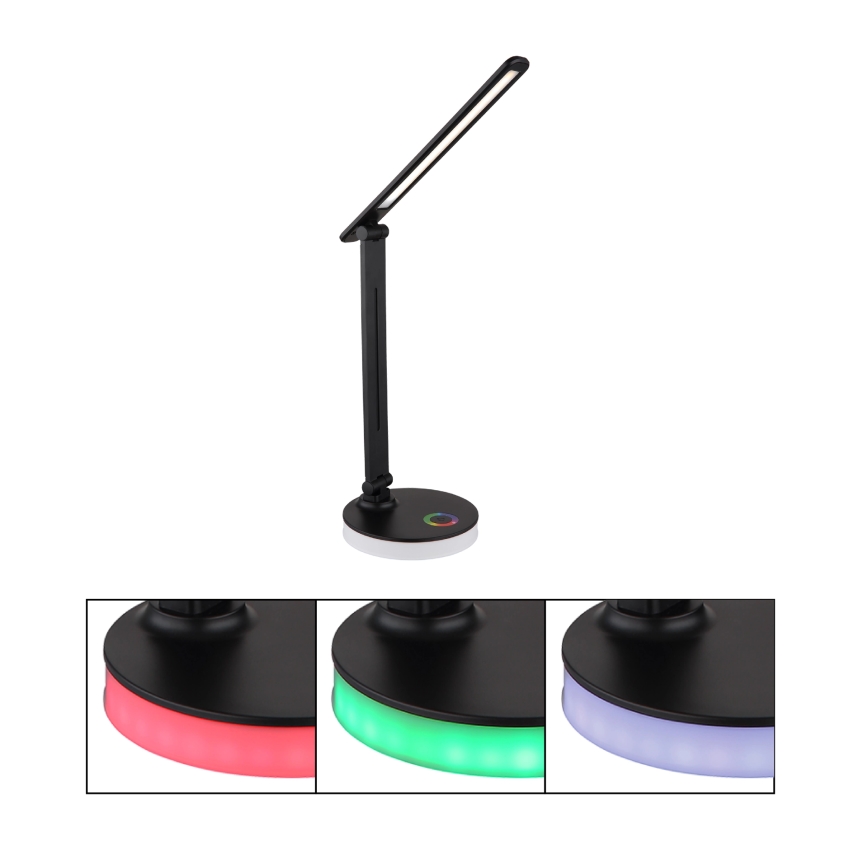 Globo - LED RGBW Zatemnitvena namizna svetilka na dotik LED/5W/230V + LED/2W 2700K/4000K/6500K črna