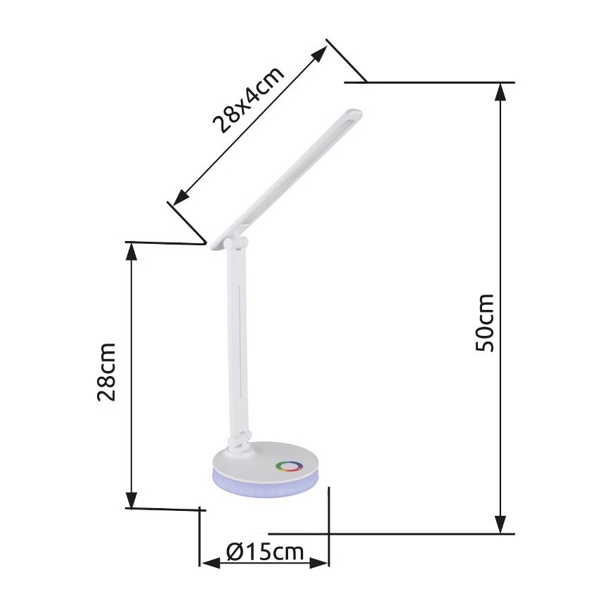Globo - LED RGBW Zatemnitvena namizna svetilka na dotik LED/5W/230V + LED/2W 2700K/4000K/6500K bela