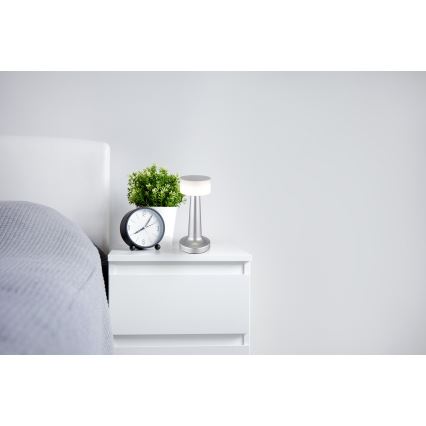 Globo - LED Zatemnitvena namizna svetilka na dotik LED/1W/3,7V 2700K/4000K/6500K 800 mAh USB mat krom