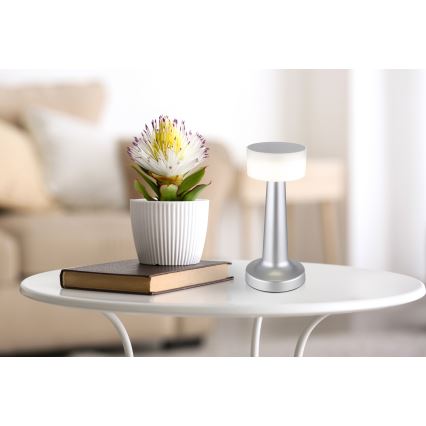 Globo - LED Zatemnitvena namizna svetilka na dotik LED/1W/3,7V 2700K/4000K/6500K 800 mAh USB mat krom