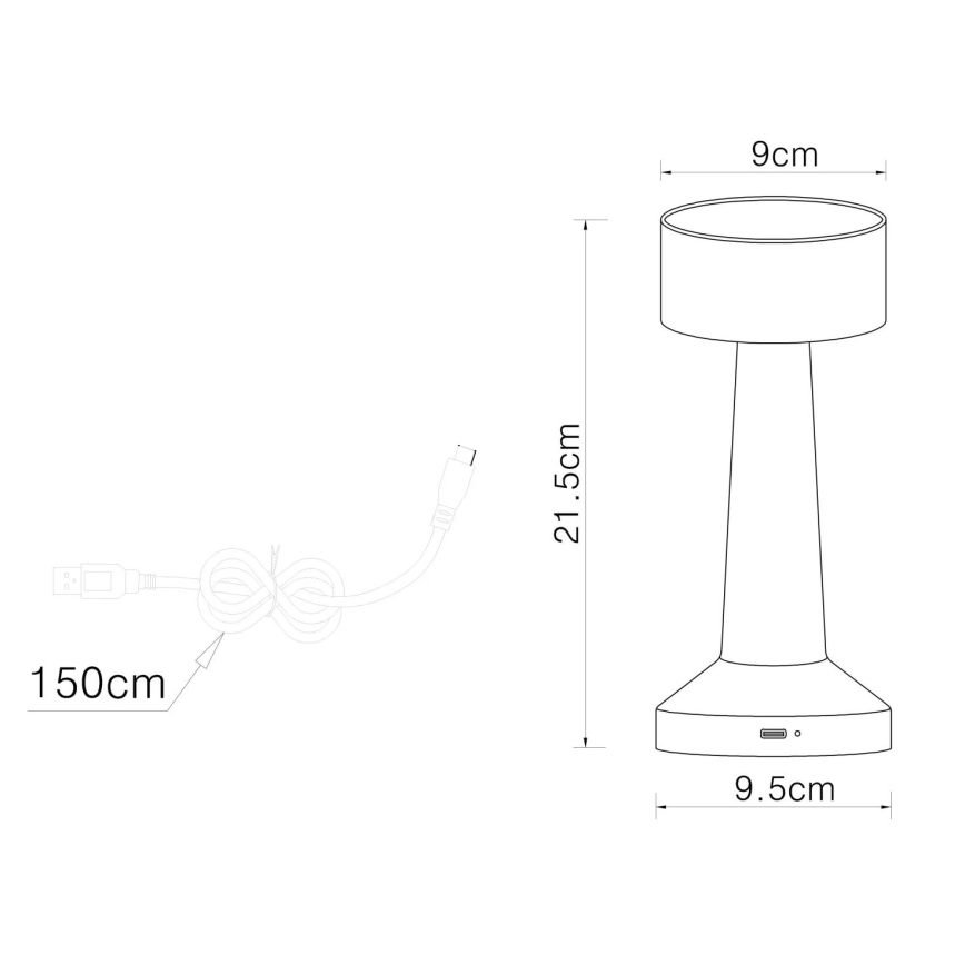 Globo - LED Zatemnitvena namizna svetilka na dotik LED/1W/3,7V 2700K/4000K/6500K 800 mAh USB bela