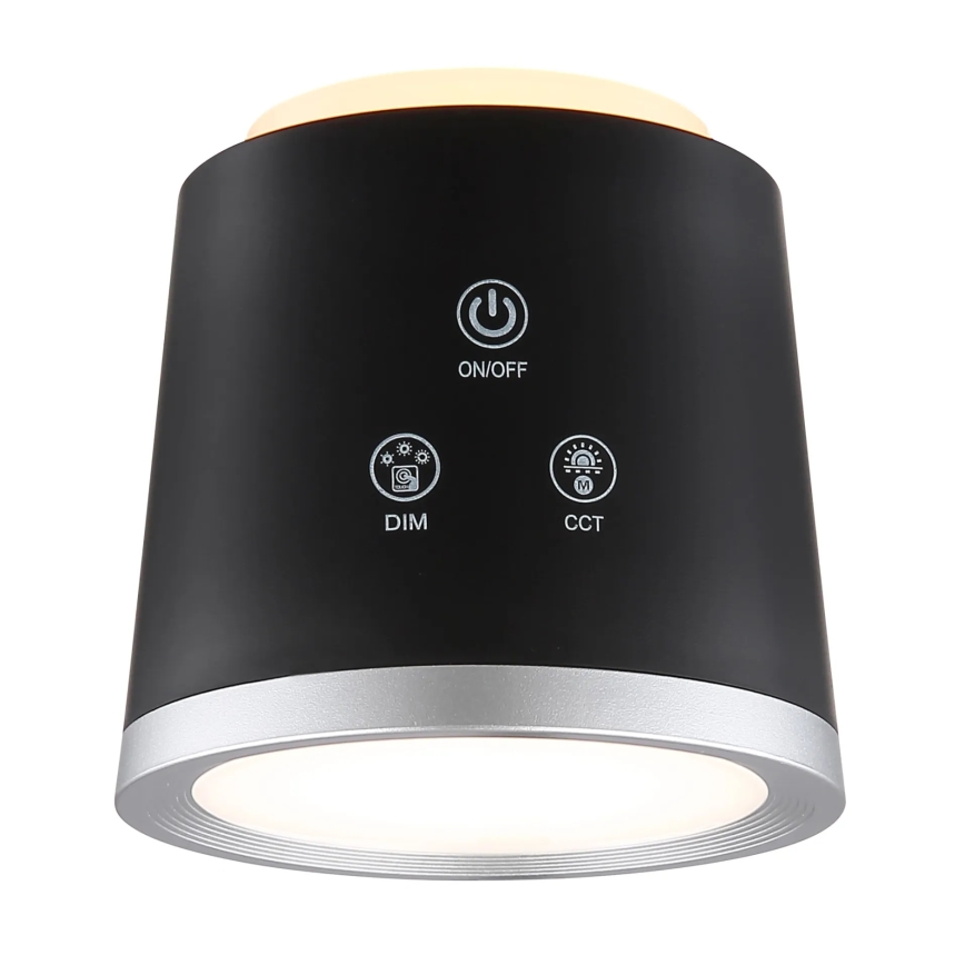 Globo - LED Zatemnitvena namizna svetilka na dotik 4v1 LED/6W/3,7V 3000K/4000K/6500K 1500 mAh USB črna
