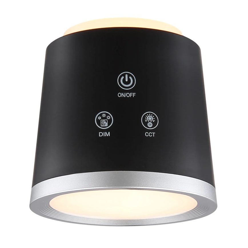Globo - LED Zatemnitvena namizna svetilka na dotik 4v1 LED/6W/3,7V 3000K/4000K/6500K 1500 mAh USB črna