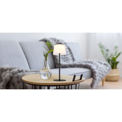 Globo - LED Zatemnitvena na dotik zunanja namizna svetilka LED/1,8W/5V IP44 1800 mAh črna/bela