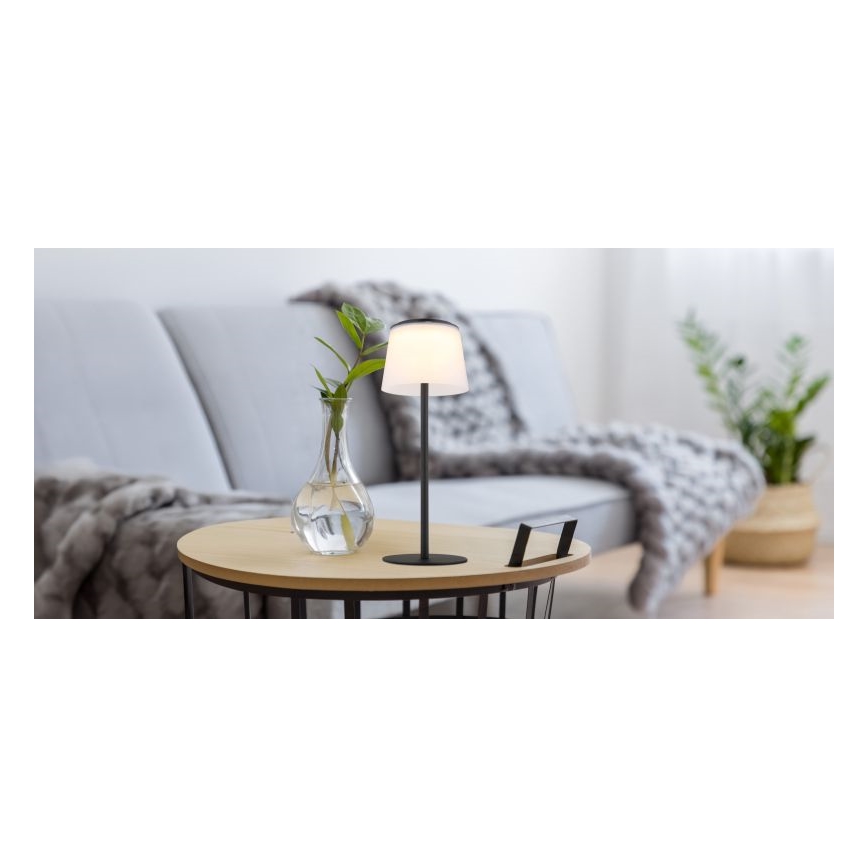 Globo - LED Zatemnitvena na dotik zunanja namizna svetilka LED/1,8W/5V IP44 1800 mAh črna/bela