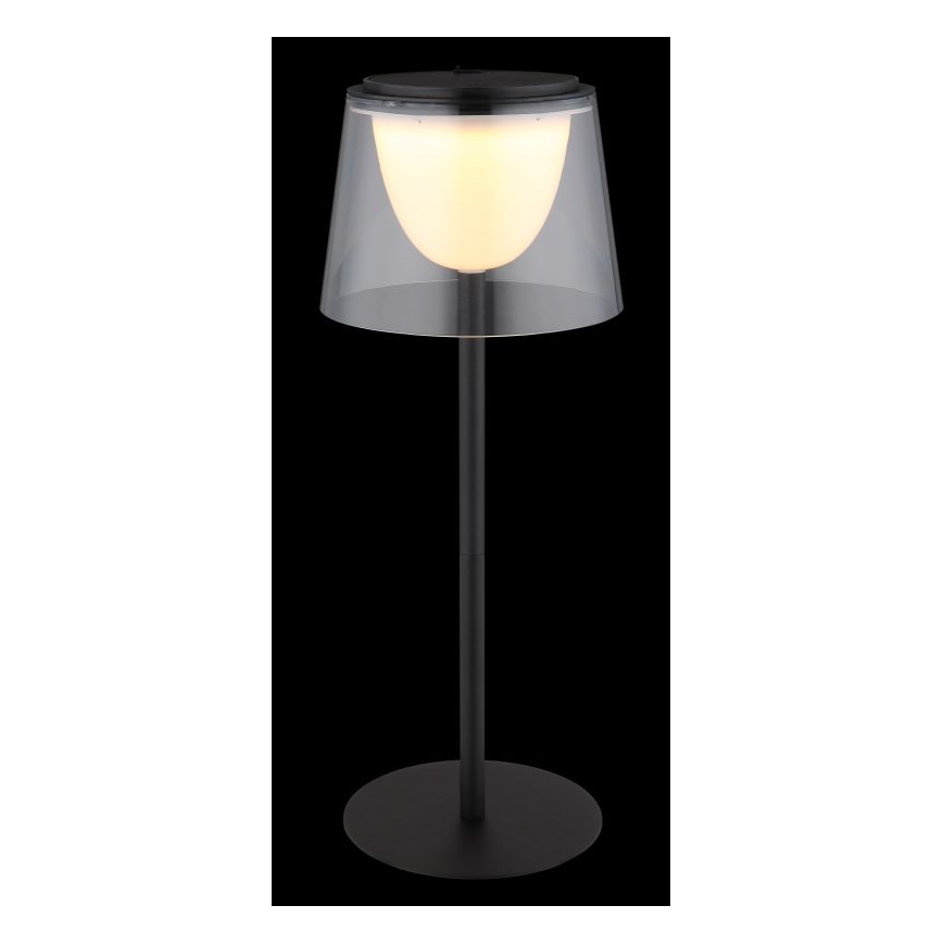 Globo - LED Zatemnitvena na dotik zunanja namizna svetilka LED/1,8W/5V IP44 1800 mAh črna/prozorna