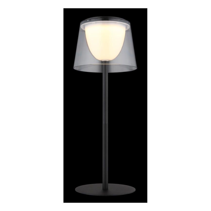 Globo - LED Zatemnitvena na dotik zunanja namizna svetilka LED/1,8W/5V IP44 1800 mAh črna/prozorna
