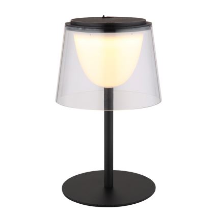 Globo - LED Zatemnitvena na dotik zunanja namizna svetilka LED/1,8W/5V IP44 1800 mAh črna/prozorna