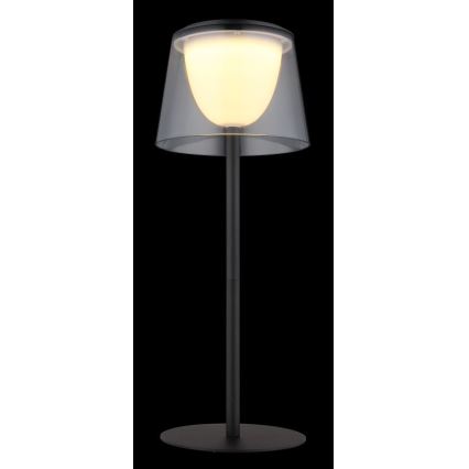 Globo - LED Zatemnitvena na dotik zunanja namizna svetilka LED/1,8W/5V IP44 1800 mAh črna/dimna