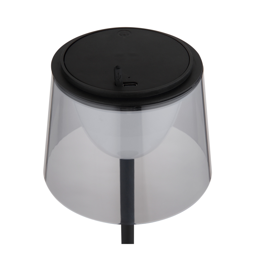 Globo - LED Zatemnitvena na dotik zunanja namizna svetilka LED/1,8W/5V IP44 1800 mAh črna/dimna