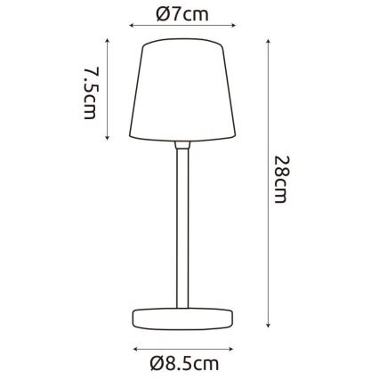 Globo - LED Zatemnitvena polnilna podelementna kuhinjska svetilka LED/2W/5V 3000/4000/6000K 2200 mAh IP44 črna