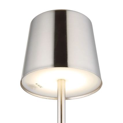 Globo - Polnilna LED namizna svetilka z upravljanjem na dotik in nastavljivo svetlostjo LED/2W/3,7V 3000/4000/6000K 2200 mAh sijajni krom
