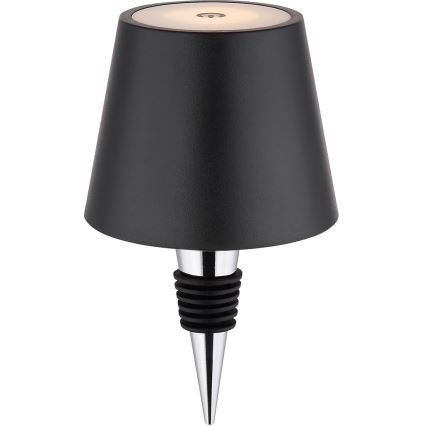 Globo - zatemnjiva, na dotik upravljana, polnilna zunanja LED namizna svetilka 3 v 1, 3W/5V, 3000/4000/5000K, IP54, 1800 mAh, črna