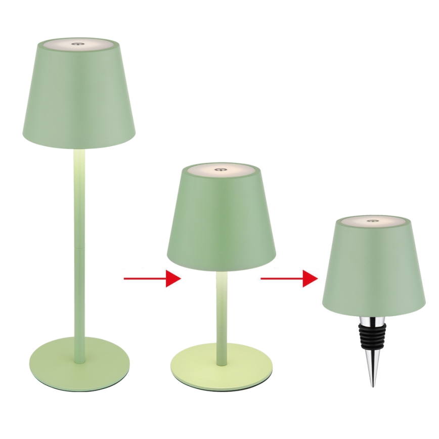 Globo - LED zatemnjiva na dotik upravljana polnilna zunanja namizna svetilka 3 v 1 LED/3W/5V 3000/4000/5000K IP54 1800 mAh zelena