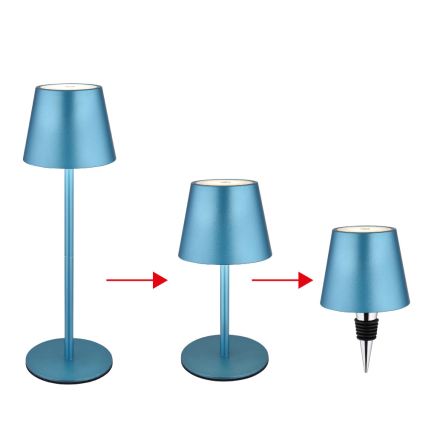 Globo - LED zatemnjevalna polnilna zunanja namizna svetilka s upravljanjem na dotik 3 v 1 LED/3W/5V 3000/4000/5000K IP54 1800 mAh modra