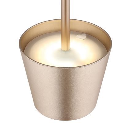 Globo - LED zatemnjevalna polnilna zunanja namizna svetilka 3 v 1, upravljanje na dotik, LED/3W/5V 3000/4000/5000K IP54 1800 mAh medenina
