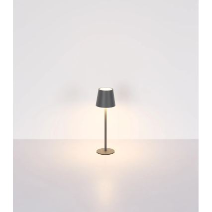 Globo - LED zatemnjevalna zunanja namizna svetilka na dotik, polnilna, 3 v 1, LED/3W/5V, 3000/4000/5000K, IP54, 1800 mAh, siva